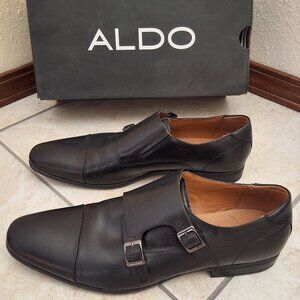 Aldo Black Monk Strap Shoes Size 13